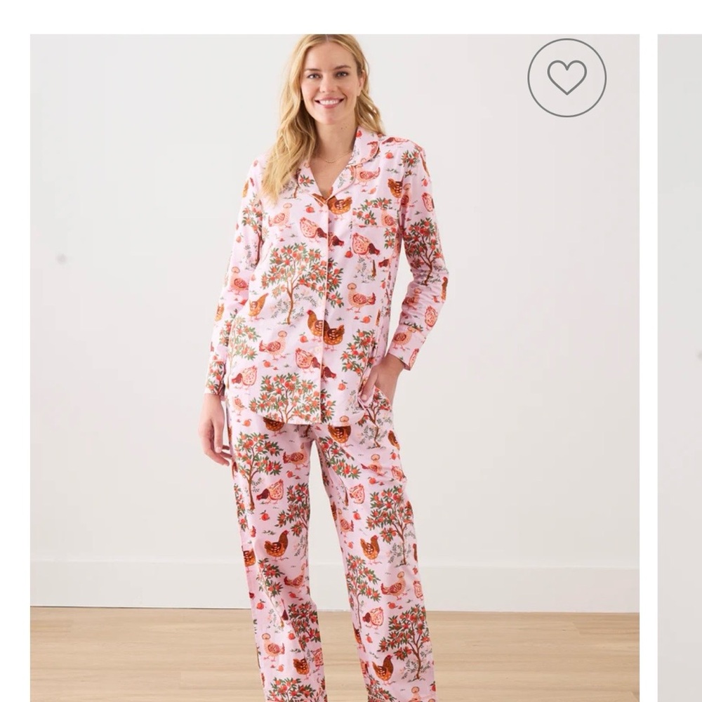Printfresh Pink Chicken & Orchard Pajama Top - Picture 2 of 5